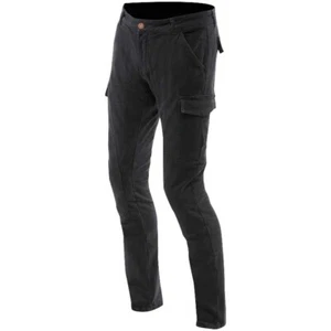 PANTALONE COTONE JEANS MOTO DAINESE CARGO SLIM MAN UOMO BLACK NERO  TG 33 - Picture 1 of 2