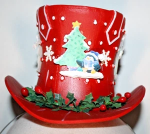 Kleines Steampunk Winter Wunderland mit Weihnachtsbaum viktorianische Zylindermütze - Bild 1 von 11