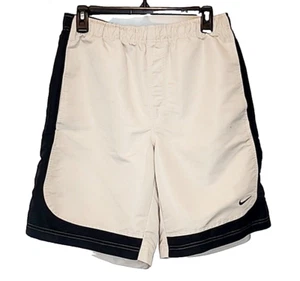 Pantalones Cortos Atléticos Nike Beige Negro Elásticos Corbata Cintura Bolsillos Para Hombre MEDIANOS - Imagen 1 de 11