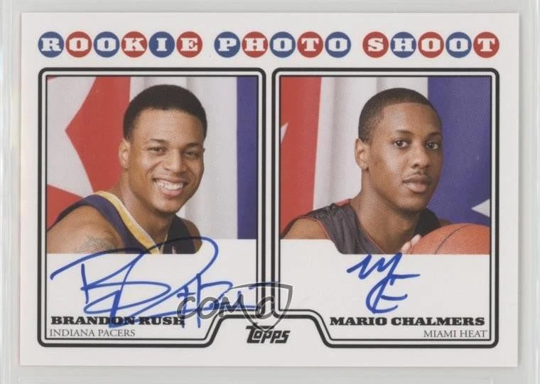 2008-09 Topps Rookie Premiere Certificado Doble Brandon Rush Mario Chalmers Automático RC Foto 1 de 2