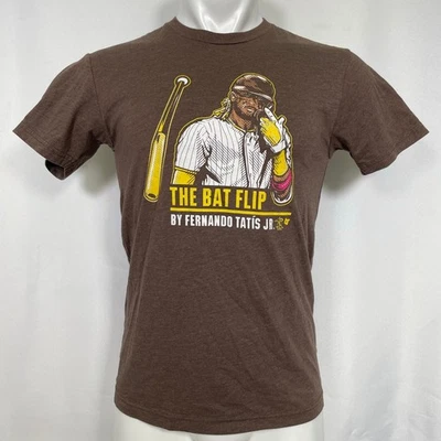 Fernando Tatis Jr The Bat Flip BreakingT Brown T-Shirt Men's SMALL - Image 1 of 4