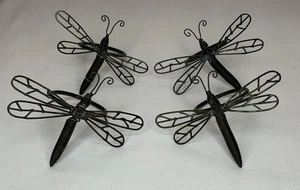 Anillos servilleteros vintage libélula metal rústico hecho a mano picnic - Imagen 1 de 10
