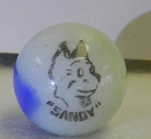 #19836m Original Vintage Peltier Glass Comic Marble Sandy NM .70 Inches - Picture 1 of 12
