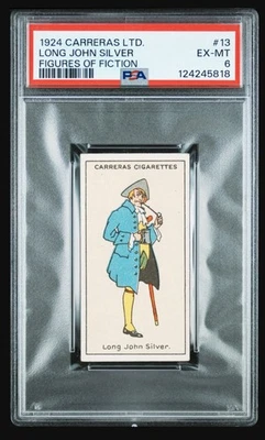 1924 carreras #13 long john silver rc; treasure island rookie PSA 6  (POP 2, 0^) - Image 1 of 3