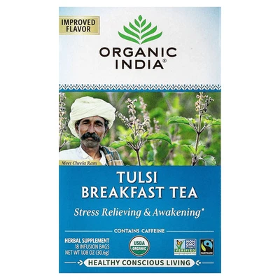 Té de desayuno Tulsi, 18 bolsas de infusión, 1,08 oz (30,6 g) Foto 1 de 3