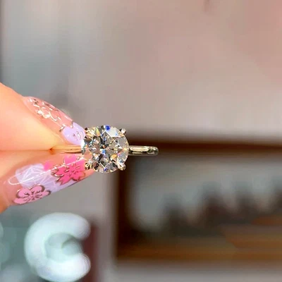 2.30 Ct Round Cut Diamond Wedding Ring 14k White Gold IGI Certified Lab Created - Image 1 of 4