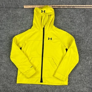Under Armour Hoodie Kids Size XL Yellow Full Zip HeatGear Athletic Jacket - Picture 1 of 8