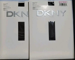 2 Vintage New DKNY Silky Sheer Tanga High Cut Pantyhose Chocolate 1999 Small - Picture 1 of 6