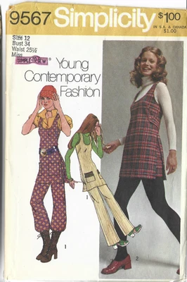 1971 SIMPLICITY 9567 PATTERN-WOMEN-SIZE 12-MISS- AS-IS USED-PRINTED IN USA - Image 1 of 2