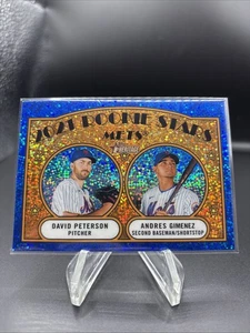 2021 Topps Heritage #5 Andres Gimenez / David Peterson Chrome Blue Sparkle - Picture 1 of 2