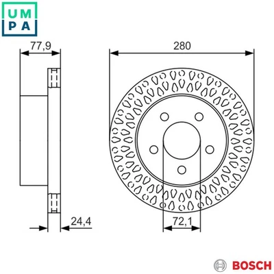 2x BRAKE DISC 0 986 479 U00 FOR JEEP WRANGLER/TJ/II/Mk WAGONEER CHEROKEE/SUV - Image 1 of 4