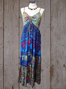 Beautiful Fair Trade GRINGO Silk Maxi Dress (I220-DL9)(2) - Picture 1 of 2