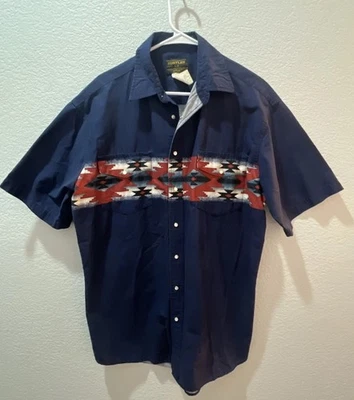Vintage Rustler Shirt Mens Large Tall Western Aztec Pearl Snap Cowboy 90s - Image 1 of 4