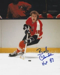 Signed  8x10 BOBBY CLARKE "HOF 87" Philadelphia Flyers Autographed Photo - w/COA - Picture 1 of 1