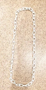 1980's Plastic Chain for Clip Bell Charms  White 24" - Picture 1 of 1