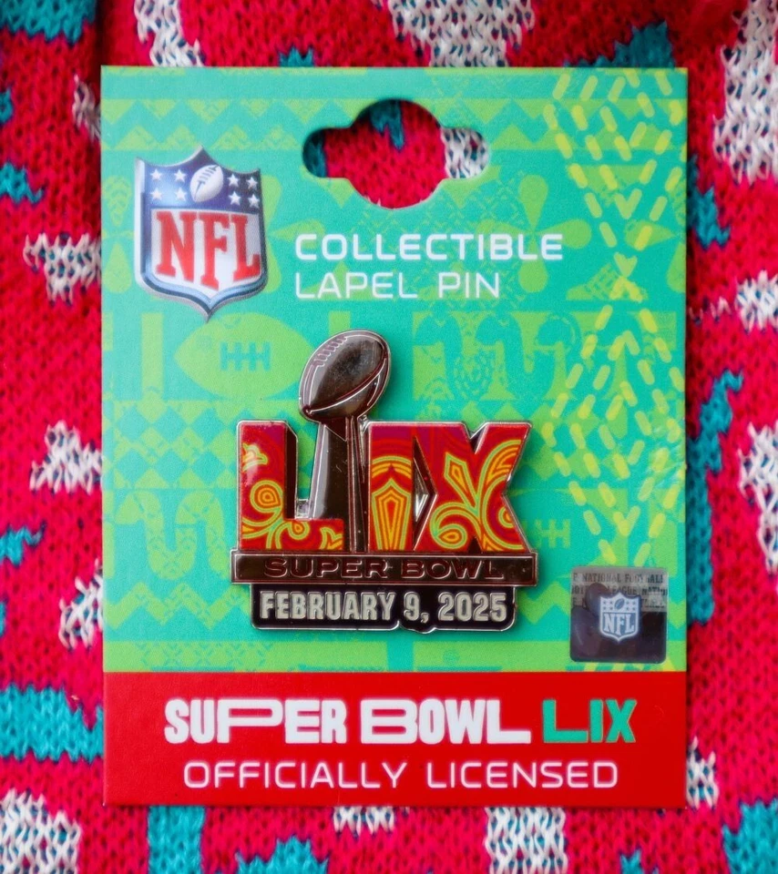 Prendedor con logotipo del Super Bowl LIX 59 coleccionista Philadelphia Eagles vs Kansas City Chiefs Foto 1 de 1