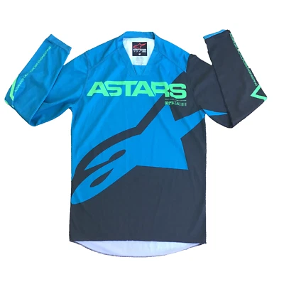 Alpinestars Medium MX Motocross Montar Jersey Camisa Offroad Dirt Bike BMX Azul Foto 1 de 4