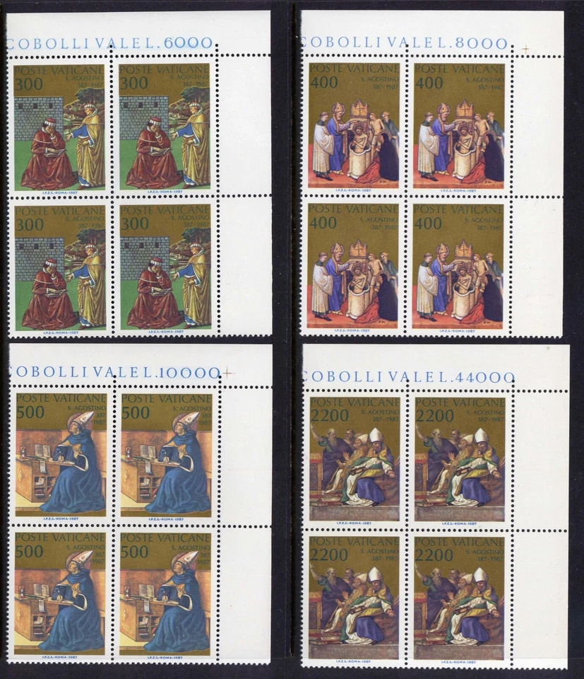 VATICAN Sc#779-82 Blk 4 1987 St. Augustine MNH Foto 1 de 1