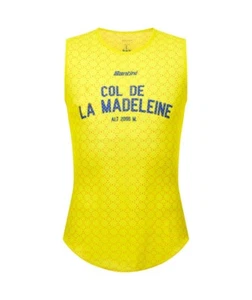 Official Tour de France MAILLOT JAUNE COL DE LA MADELEINE Mens Baselayer-Santini - Picture 1 of 4