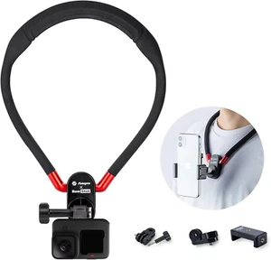 POV Neck Selfie Holder with Clip Vertical Mount Kit Flexible Silicone Neck Holde - Picture 1 of 12