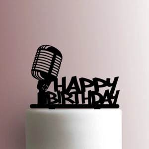 Microphone Happy Birthday 225-A090 Cake Topper - Picture 1 of 2