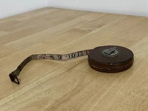 THE LUFKIN RULE CO. “STERLING”50 FT. SELF-WIND LINEN TAPE MEASURE Leather Case - Picture 1 of 8