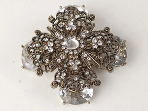 Tasha Signed Costume Jewelry Brooch 2 1/4" - Picture 1 of 4