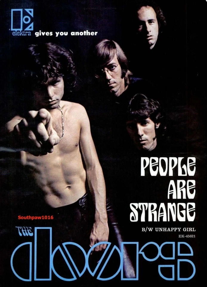1967 The Doors "People Are Strange" On Elektra Records Industry Promo Reprint Ad - Image 1 of 1