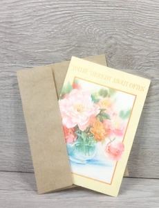 Get Well Wishes Vintage Greeting Card Vase with Flowers Gift - Picture 1 of 8