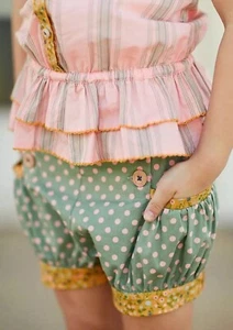 Matilda Jane Girls Joanna Gaines Green Thumb Bubble Shorts Size 10 - Picture 1 of 12