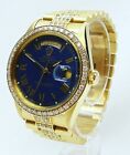 Rolex Oyster Perpetual Day Date 18k Gold 1803 Diamonds Blue Dial Auto Watch