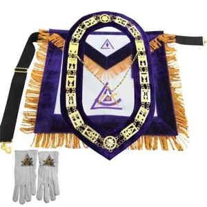 Masonic Regalia Royal and Select Officer Apron Chain Collar Gloves One Set - Picture 1 of 1