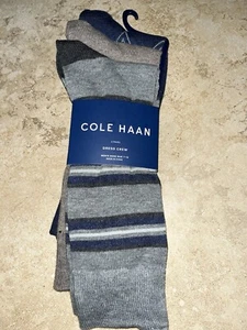 NWT Cole Haan Mens 3 Pair Dress Crew Trouser Socks Shoe Size 7-12 - Picture 1 of 3