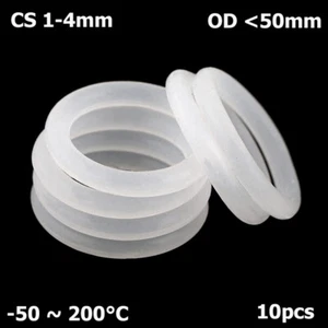 Weiß Silikon O-Ring Dichtung Schnurstärke 1-4mm Dichtungsringe Lebensmittelecht - Bild 1 von 16