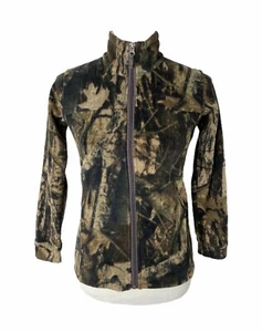 Girl's Medium Fleece Jacket Columbia Green Camouflage Full Zip - Picture 1 of 9