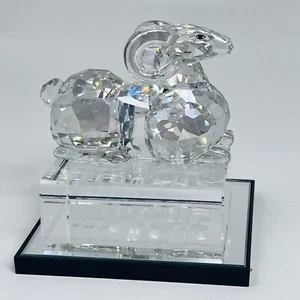 Statuina Swarovski zodiaco cinese pecora paralume argento 1046180 $325 con specchio - Foto 1 di 24