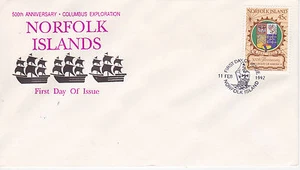 1992 500th ANNIVERSARY OF CHRISTOPHER COLUMBUS EXPLORATION FDC - NORFOLK ISLANDS - Picture 1 of 1