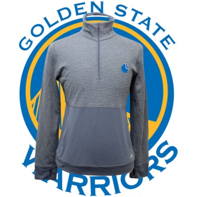 NBA Golden State Warriors basquete grande Adidas gola tartaruga com zíper lã - Imagem 1 de 4