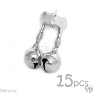 Cantidad 15 Campanas de Pesca Jigle Doble Alerta con Pinzas de Abrazadera Cebo Mordido Alarma Fuerte NUEVO - Imagen 1 de 4