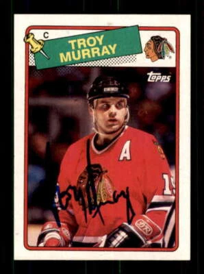 1988-89 Topps #106 Troy Murray AUTOGRAPHED!!! 544281 - Image 1 of 2