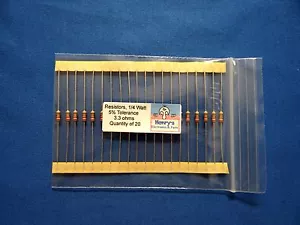 Resistors, carbon film, 1/4 watt, 5%, axial leaded, 3.3 Ohm - QTY of 20 - Picture 1 of 1