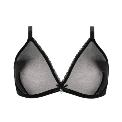 Light Ms. Bras Sexy Lingerie Mesh Lace Wireless Underwear See-through Brassiere - Image 1 of 4