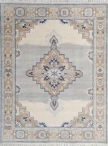 Wollteppich traditionell handgeknüpft orientalisches Design, beige grau 8x10 - 7158 - Bild 1 von 7