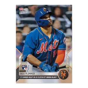 2022 MLB TOPPS NOW 263 NICK PLUMMER 1st CAREER MLB HOME RUN NY METS - Bild 1 von 2