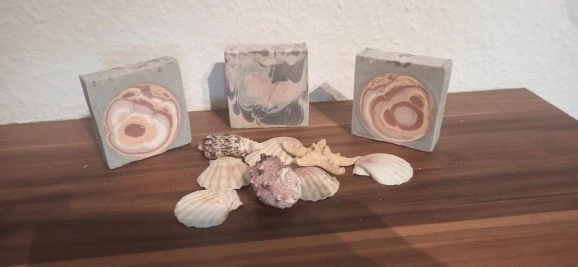 Seife - handgemacht    Orange    grau/ rosa/ rot - Bild 1 von 1