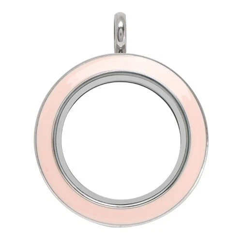 Medallón Giratorio Origami Owl Mediano Plateado y Rosa Claro Foto 1 de 1