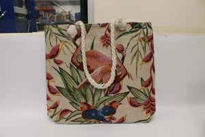 Carpet Tote Bags with Rope handles interier zipped pocket and zip closure - Picture 1 of 6