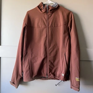 Mountain Hardwear Jacket Women Large Brown Full Zip Nylon Mock Neck Outdoor EUC - Picture 1 of 16