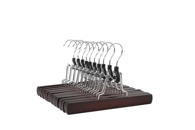 Amazon Basics Wooden Pants Hangers - Cherry, 10-Pack - Image 1 of 4