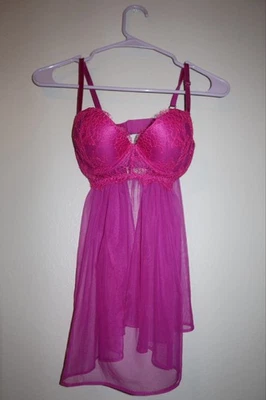 Victoria’s secret purple padded underwire laced lingerie - Image 1 of 4